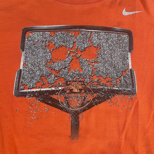 Nike Shirt Youth Large Basketball Scheletro Backboard Arancione Grafica T Shirt - Foto 2 di 6