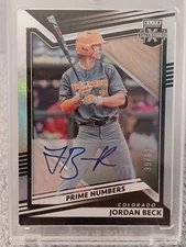 2022 Panini Elite Extra Edition Prime Numbers B Signatures /63 Jordan Beck Auto