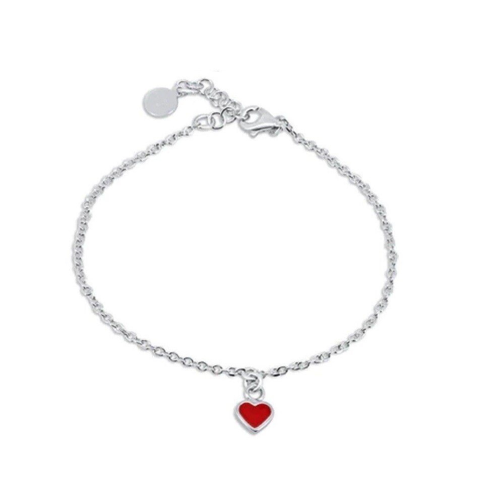 アクセサリー Half Round Rolo charm Bracelet 925 Sterling Silver GOOD LUCK Bead Assorted Charm Rolo Link