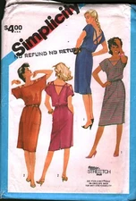 6407 Vintage Simplicity SEWING Pattern Misses Dress Time Saver Stretch UNCUT OOP