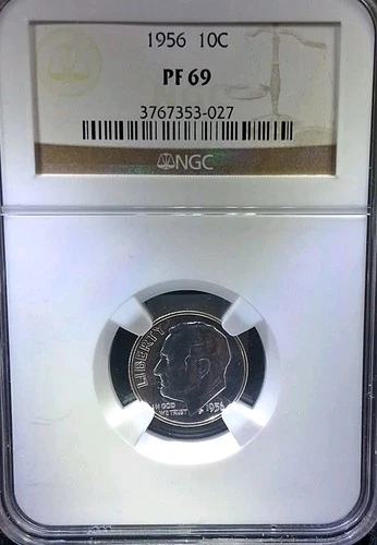 1956 10C Roosevelt Dime PF69 90% Silver