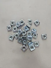 5/16"-18 Grade 2 Steel Square Nuts Zinc Clear Coarse Thread (25 pcs)
