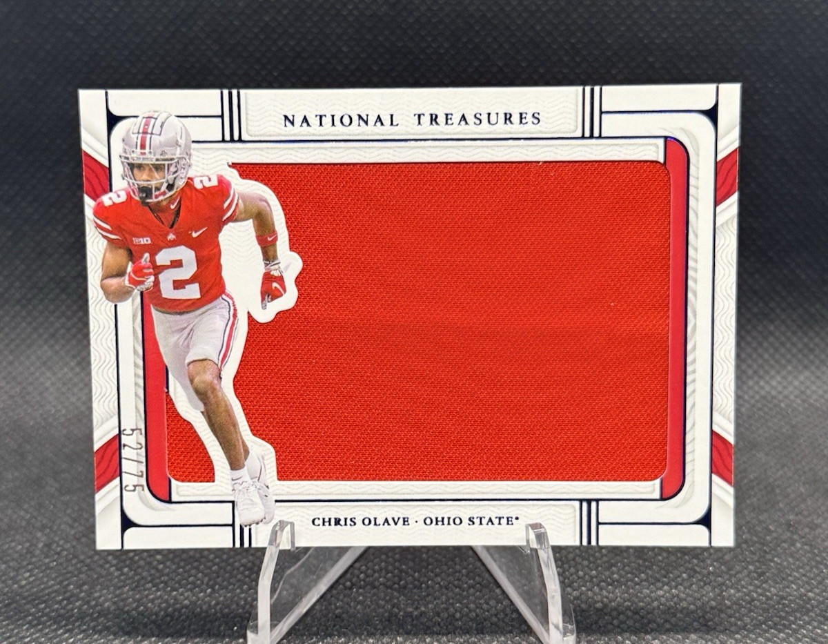 Chris Olave Panini National Treasures Collegiate Rookie Silhouettes Memorabilia #HOUCOL Blue