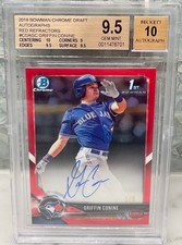 Griffin Conine 2018 Bowman Draft Chrome /5 True Red Refractor Auto BGS 9.5 / 10