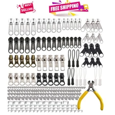 Comprehensive 252-Piece Zipper Kit with Metal Sliders - Quick Replacement Tools