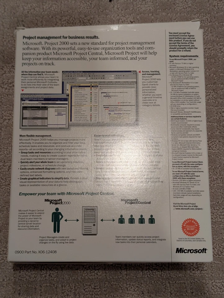 Microsoft Project 2000 Complete in Box w/Product Key, Manual - Great Condition  - Image 2 of 2