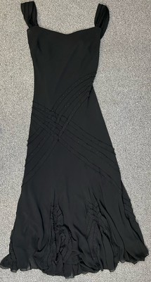 Womens Per Una Black Vintage Y2k Sweetheart Coquette Fairy Goth Maxi Dress