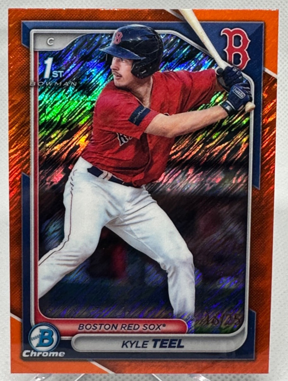2024 1st Bowman Chrome Kyle Teel Orange Shimmer /25 White Sox BCP-48