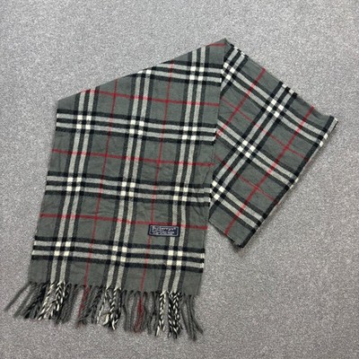 Burberry London Scarf 62x12 Inches Grey 100% Lambswool Made