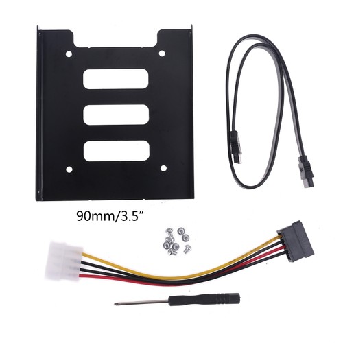2.5in to 3.5in Hard Drive Mounting Bracket Kit Data Cable SSD Tray Holder - Afbeelding 8 van 8