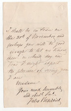 Julius Benedict (1804-1885)  Signed Letter Autographed German Composer