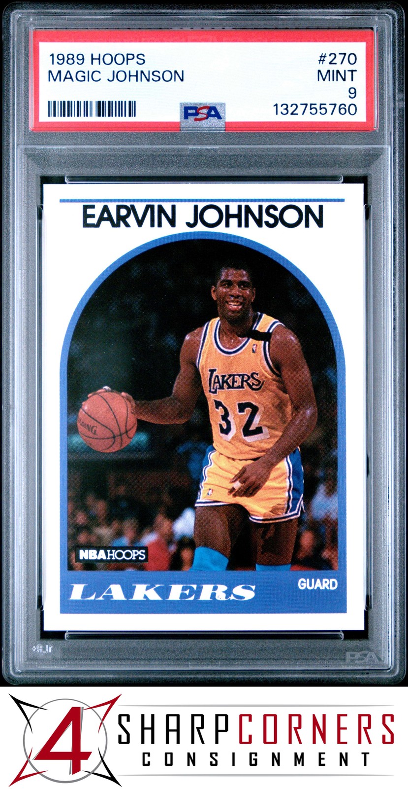 1989 HOOPS #270 EARVIN MAGIC JOHNSON LAKERS HOF PSA 9