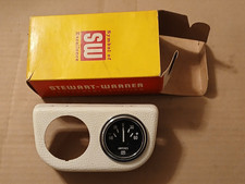 Vintage Nos Stewart Warner 366-dc Amp 2 Gauge Underdash Set White Panel