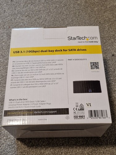 StarTech Dual Bay USB 3.1 / eSATA to SATA Hard Drive Docking Station - Afbeelding 2 van 4