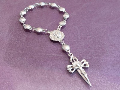 Santiago de Compostela Silver Plated Rosary, Religious Rosary