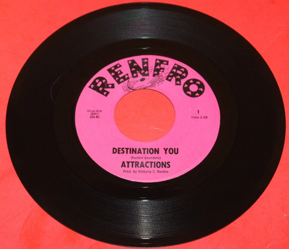 THE ATTRACTIONS "FIND ME" 1968 GREAT NORTHERN SOUL 45 RENFRO NEAR MINT  HEAR - Image 2 of 2