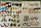 Vintage Earrings Costume Jewelry 1980s-1990s.  Lot Of 31 Pairs.