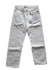 ZARA Damenjeans Neu Weiß  weites Bein kürzere Form  Fransen mit Etikett Gr. 36