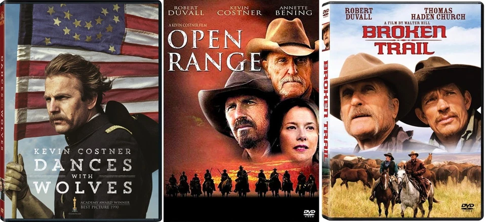 3 DVD Western Set Dances With Wolves, Broken Trail, Open Range New - Image 2 of 4