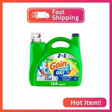 Gain Ultra Oxi Liquid Laundry Detergent, Waterfall Delight Scent, 194 fl oz, 134 0.14 per gallon
