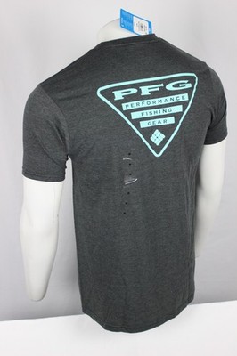 Columbia Men's PFG Triangle Short Sleeve T Shirt M Medium Heather Gray