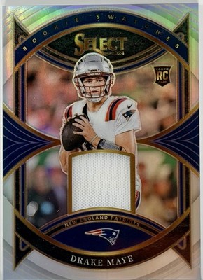 2024 Panini Select - Rookie Swatches Drake Maye Silver Prizm /125 (RC)