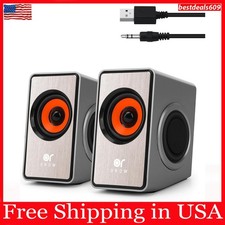Pc Computer Speakers With Surround Sound Usb Wired Laptop Deep Bass For Desktop