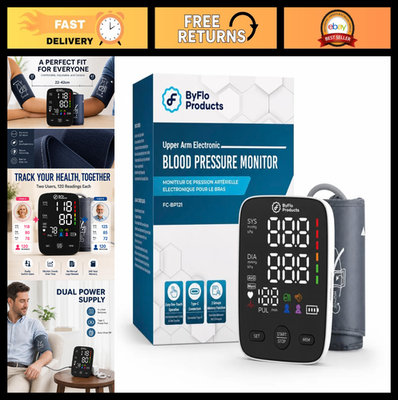 #ad Home Blood Pressure Monitor with Upper Arm Cuff Fast Accurate Readings Dual Us $42.99