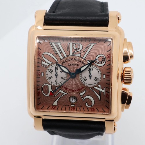 2000's Mint Franck Muller 10000CC Conquistador 18K Yellow Gold Bronze Dial Watch - Bild 1 von 12