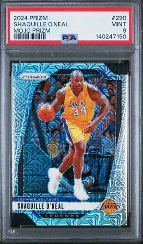 Panini 2024-25 Prizm Legends Shaquille O'Neal Mojo /25 #290 Lakers PSA 9