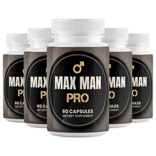 (5 Pack) Max Man Pro Advanced Male Health Supplement to Boost Energy & Endurance