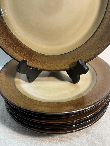 6 Mikasa Gourmet Basics Ava Gold Stoneware Lunch Plates 8 3/4 Nice 1997 - Picture 2 of 8