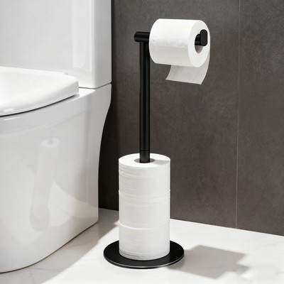 Toilet Paper Roll Holder Stand Freestanding Stainless Steel 24'' Towel Rack Home