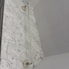 23 1/2 Clear Glass Bent Lucite Towel Bar Rack Rod MCM Retro Vtg Deco Kimble 