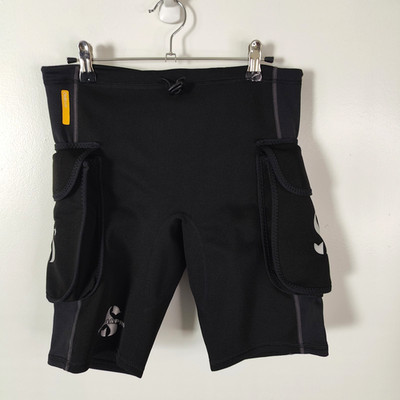 ScubaPro Hybrid Neoprene Cargo Shorts Mens Medium Black Wet Suit Diving Pockets