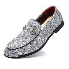 HLLQ Men's Glitter Casual Driving Shoes Slip-On Loafers for Everyday Use...