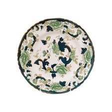 Masons Ironstone Chartreuse Dinner Plate 10" Green Floral Vintage England (10)