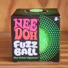 Nee Doh Needoh Fuzz Ball VELVET SQUEEZE Stress Fidget Sensory Squishy Green NEW
