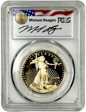 1992 W Gold $50 Reagan Legacy Signed 1 oz Proof American Eagle PCGS PR 69 DCAM 4258.04 per troy oz