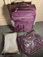 Samantha Brown Purple 2-Piece Spinner Carry-On Luggage Set – New with Tags