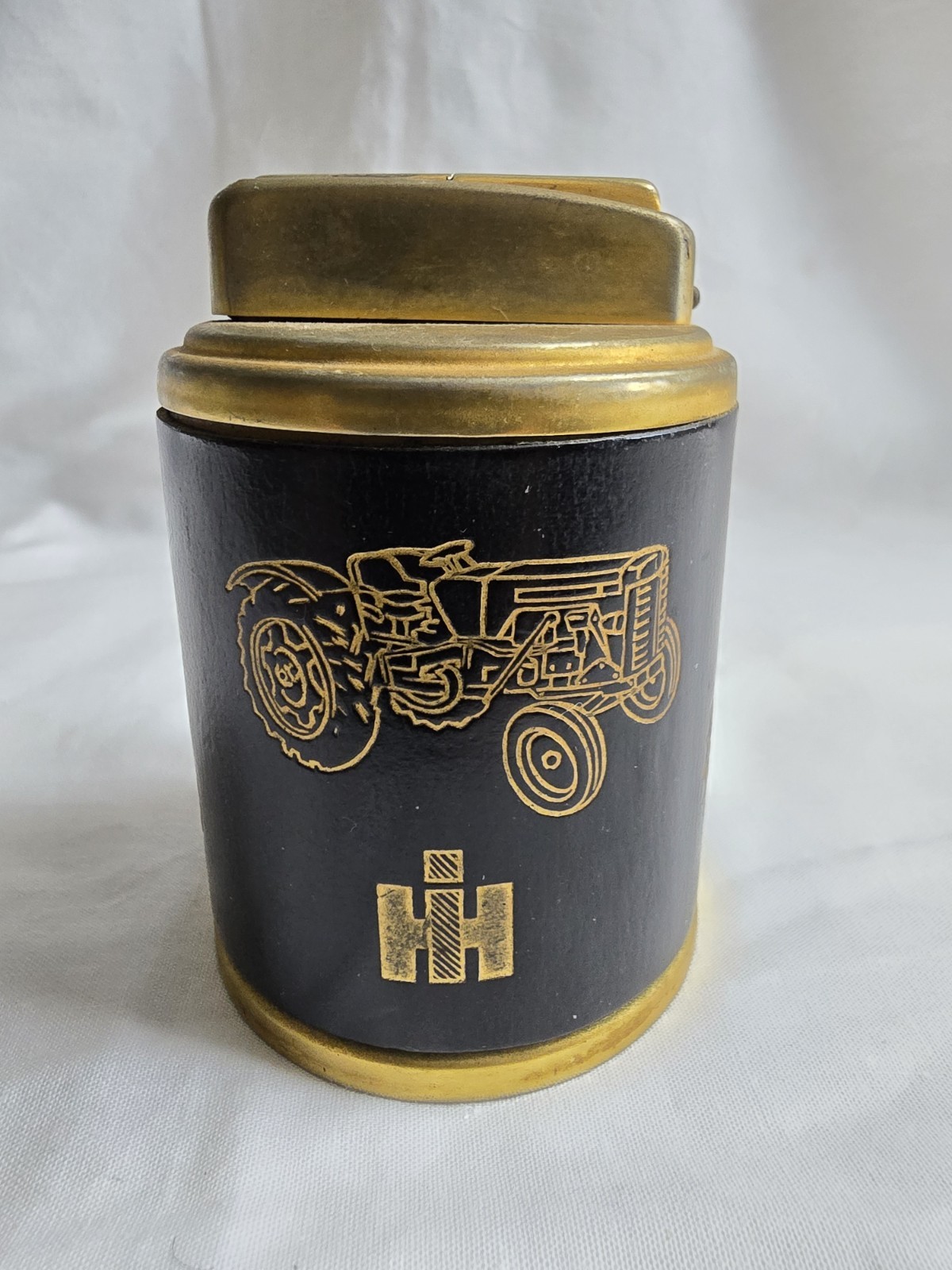 Vintage Art Deco International Harvester Gold Tone Table Lighter. RARE