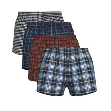 Pack of 3,6,12Men’s Woven Boxer Shorts, Loose Fit Cotton Underwear, S M L XL XXL