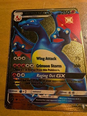 Pokemon Gold Foil Charizard GX SV49/SV94 HP250 Card