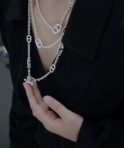 Hermes Farandole Long Necklace 120 Sterling Silver New w/ Box - Picture 2 of 3