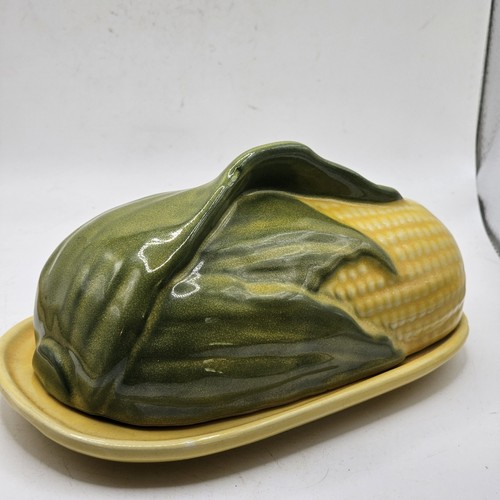 Shawnee Pottery Corn King Covered Butter Dish #72 Mid Century Farmhouse Retro - Picture 2 of 10