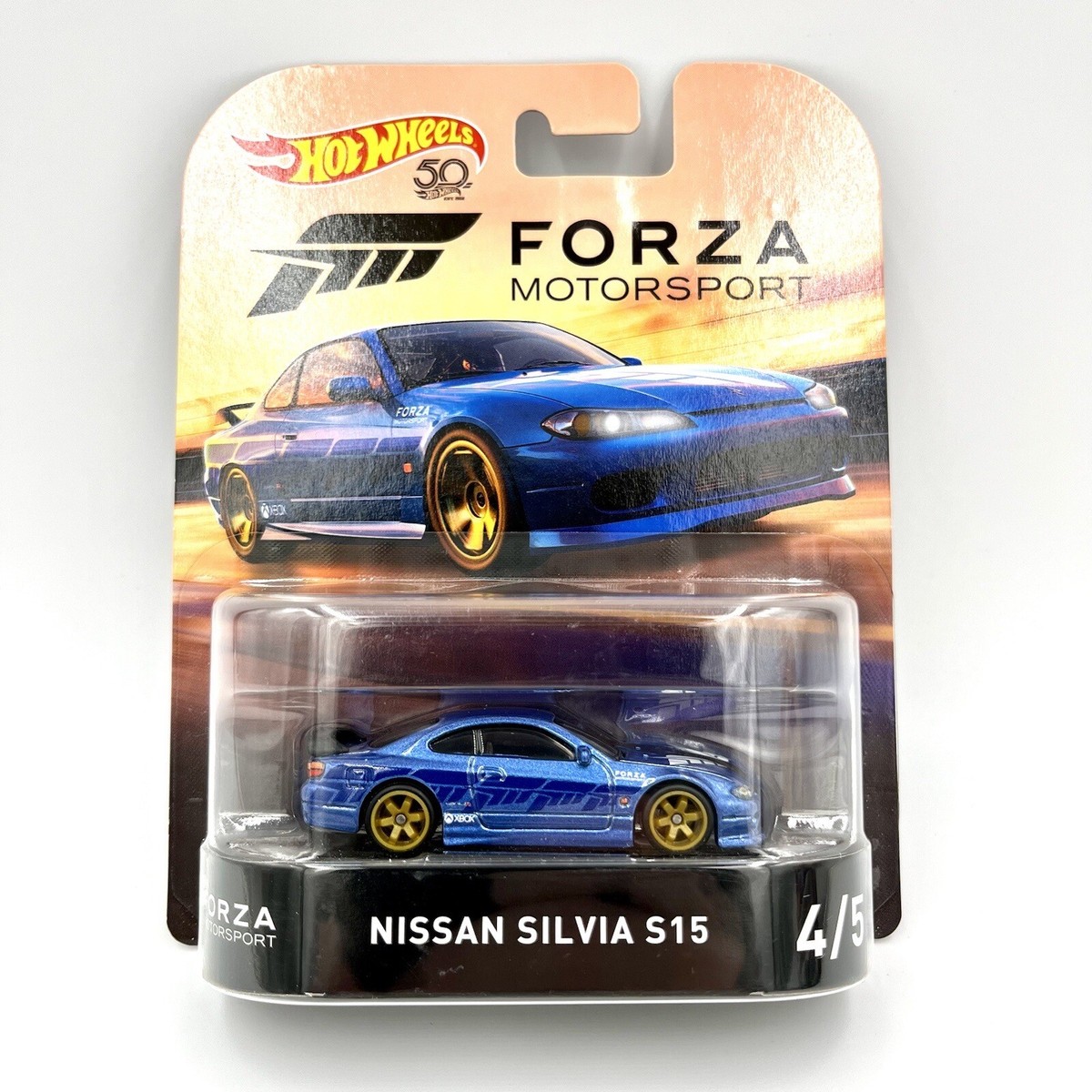 Hot Wheels Nissan Silvia S15 Blue Forza Motorsport 4/5 Retro