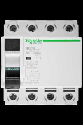 SCHNEIDER 40 AMP 30mA VIERPOLIG RCCB RCD TYP AC 23123 RMG 400304