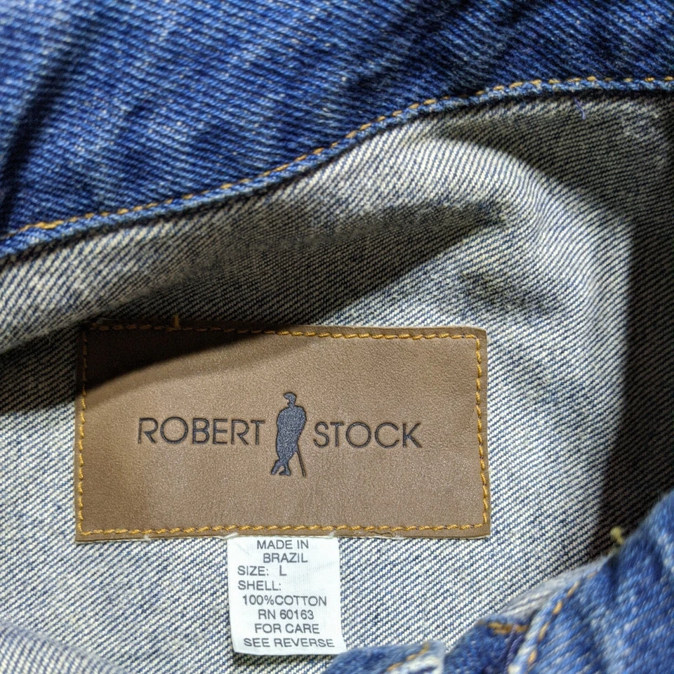 Chaqueta de Camionero DE COLECCIÓN Robert Stock Denim Azul 4 Bolsillos Talla L 100% Algodón Foto 4 de 4