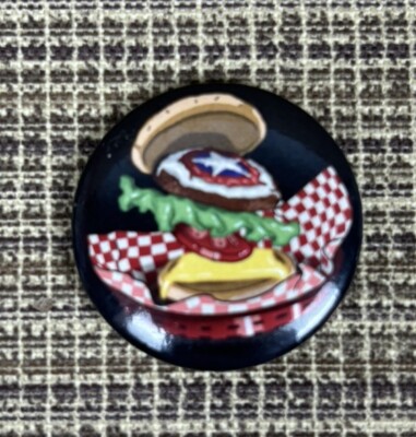Marvel Comics Captain America Shield Hamburger Badge Button Pin 1 1/4 inch