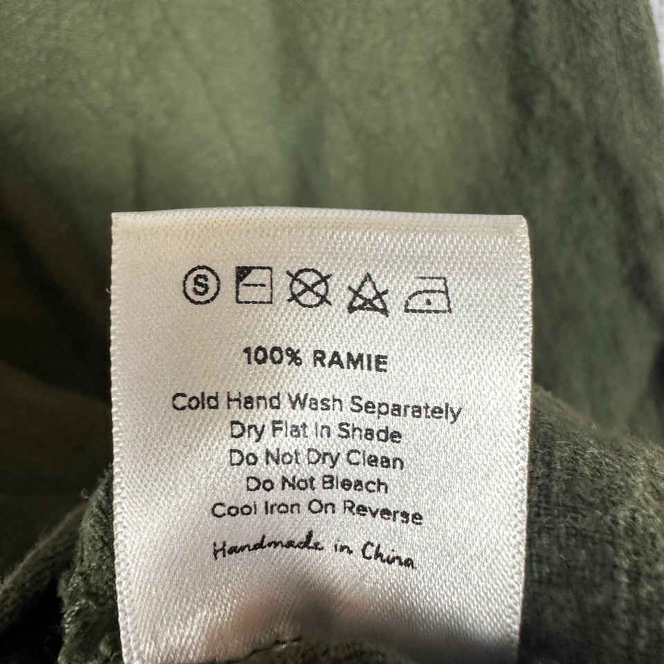 Auguste Dress Womens 8 Olive Green Pure Ramie Crossover Back Mini eBay